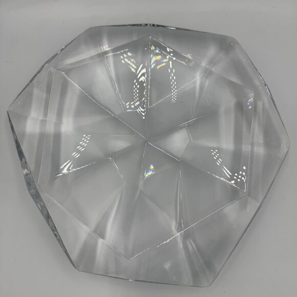 ORREFORS Crystal Trinket Plate 9" Bowl HEAVY Dish - Picture 6 of 8